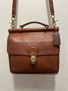 Vintage original Coach Willis Bag #350 British Tan Glove Tanned Leather USA Made
